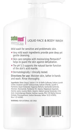 Gel Facial Y Corporal Sin Parabenos Sebamed 2×33.8 Oz Ph 5.5