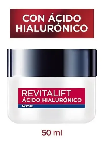 Crema Facial Noche Loréal Paris Revitalift Ácido Hialurónico Todo Tipo De Piel