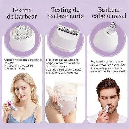 Afeitadora Mini Dual Sin Dolor Portátil Rosa