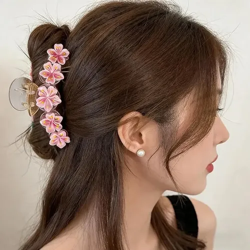 Pinza Para El Pelo Con Forma De Flor De Cerezo Rosa