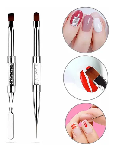 Jeonekid Set 2 Brochas Nail Art Doble Punta