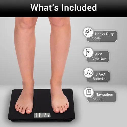 Escala Digital Bariátrica Vive Smart 550 Lbs Con Imc Y Negro