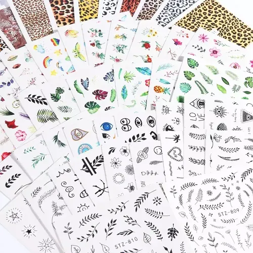 Plancha Sticker Al Agua Tatto Decoración De Uñas Chico X1