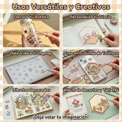 10hojas Pegatinas 3d Diy Pinzas Miniaturas Decorar Regalos