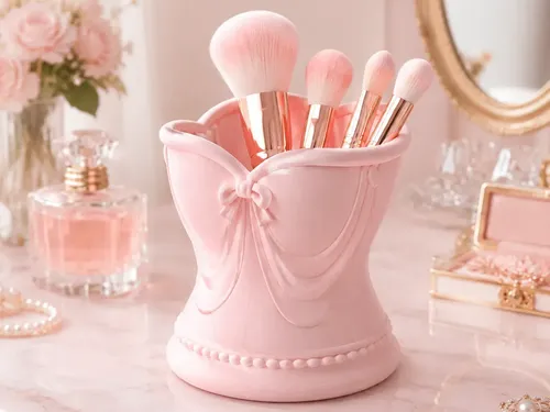 Organizador Maquillaje Brochas Forma Vestido De Novias