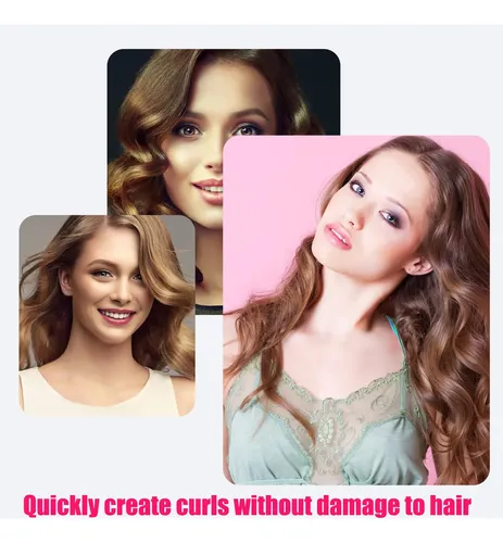 Plancha De Pelo Elemystique, 28 Mm, Color Beige, Con Rizado