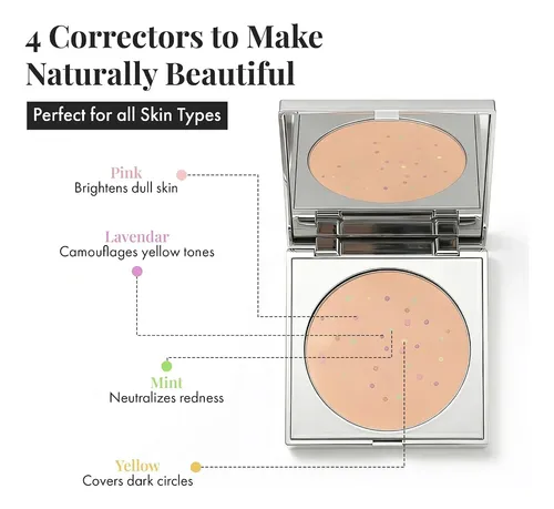 Polvo Compacto Corrector 4 En 1 Para Piel Madura