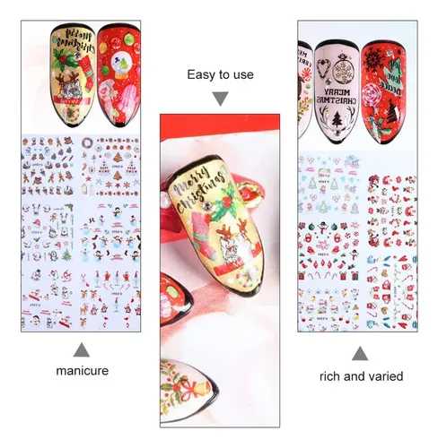 Pegatinas Navideñas For Uñas Dp Con Diseño De Muñeca &aj &vn