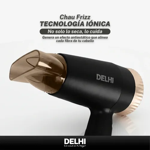 Secador De Pelo 1600w Iónico Delhi 3 Velocidades Compacto