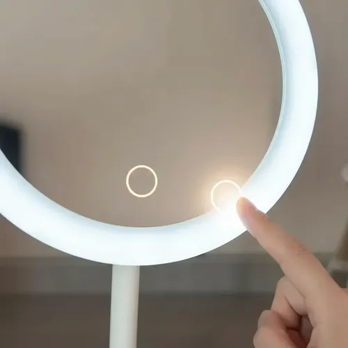 Espejo Circular Led Usb 3 Modos Luz Táctil Ajustable