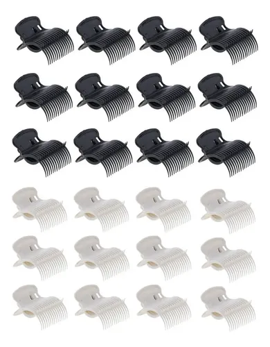 12 Rulos & Pinzas Para Cabello Jumbo Grandes Beige