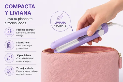 Mini Planchita Portatil Viajera Cerámica Flequillera 220v