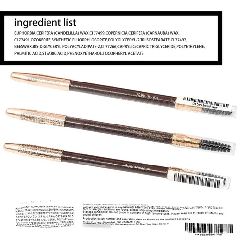 Lápiz De Cejas Bodermincer Marrón Oscuro Resistente Agua