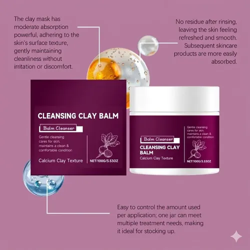 Mascarilla Facial De Bálsamo De Arcilla Limpiadora Crema