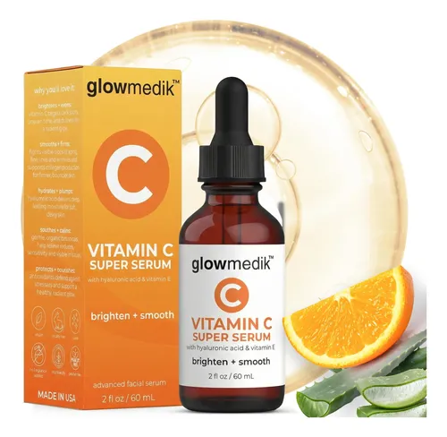 Sérum De Vitamina C Para Rostro Glowmedik – Sérum Iluminador Todo Tipo De Piel Día/noche