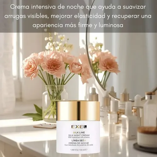 Crema Noche Exel Linea Seda Antiarrugas Manchas Antiage 50ml