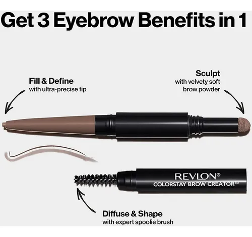 Lápiz Y Polvo Para Cejas Revlon Colorstay 2 En 1 Waterproof