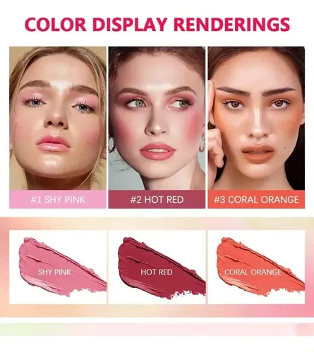 3 Piezas De Lápiz Labial Y Maquillaje Natural R Para Rubor D