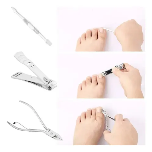 Kit Pedicura Manicura 12 Herramientas Acero + Suero Hongos