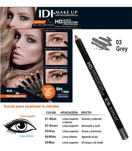 Idi Delineador Hipoalergénico Contorno Ojos Y Cejas Color 05 Azul