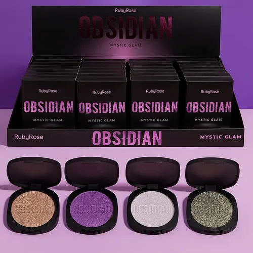 Iluminador En Polvo Obsidian Ruby Rose Mystic Glam Tonos
