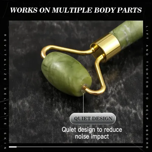 Set De Rodillo De Jade Y Piedra Gua Sha Para Rostro, Ojos, C