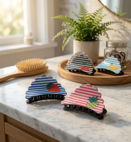 Broches Para Pelo Infantil Pack X 12 Unidades Frutas