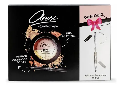 Arex Set De Maquillaje Trio Multiface+delineador+ Aplicador