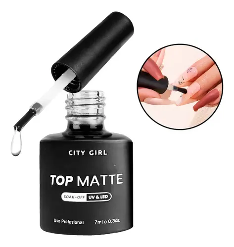 Top Coat Matte City Girl 7ml Uv/led Efecto Mate Profesional