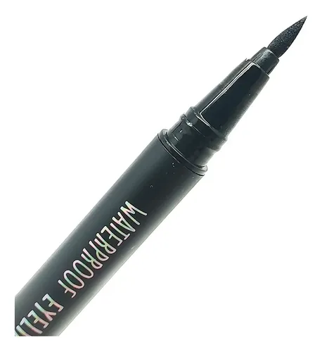 Delineador De Ojos Fibra Negro Waterproof Larga Duración Thelma