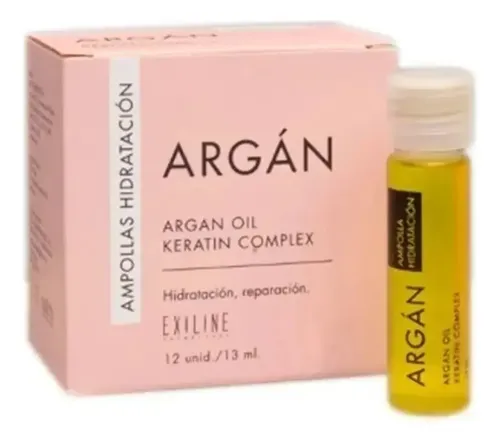 Caja Ampollas Argan Exiline Keratin Complex X12uni X13ml