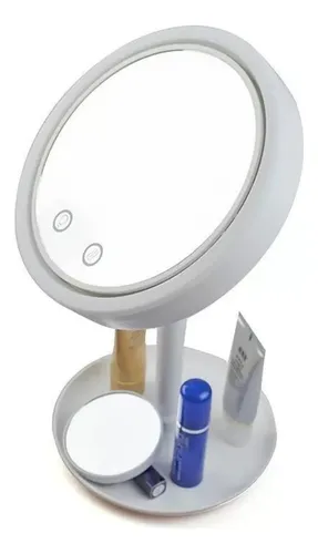 Espejo Maquillaje 3en1 Ventilador Luz Led Blanco B