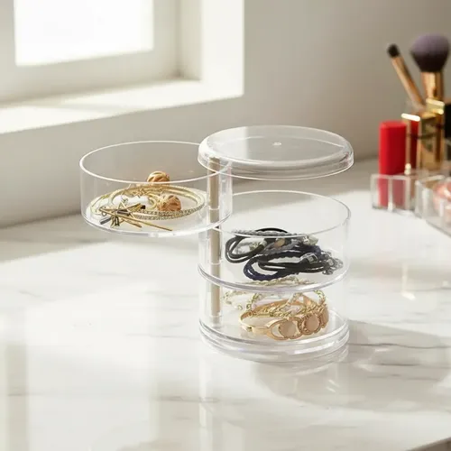 Organizador Maquillaje Acrílico Giratorio Cosméticos Make Up