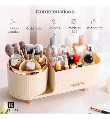 Organizador Maquillaje Porta Cosmetico Giratorio Escritorio