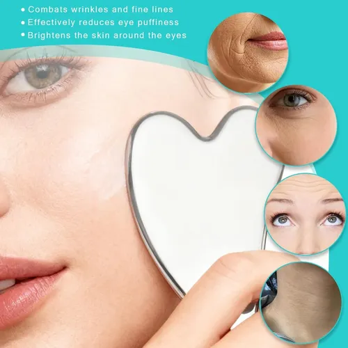 Set 3 Gua Sha Metal Facial Y Corporal Acero Inoxidable