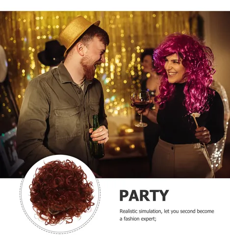 Peluca Punk Rizada Afro Divertida Para Fiesta, Disfraz Corto