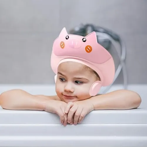 Visera Ajustable Para Baño Bebé Con Protección De Oídos