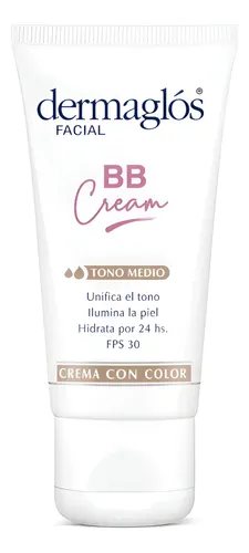Crema Facial Dermaglós Bb Cream Fps 50 Tono Medio X 50 G