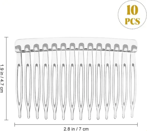 10 Peinetas Para Cabello Transparentes Peine De Pelo Lateral