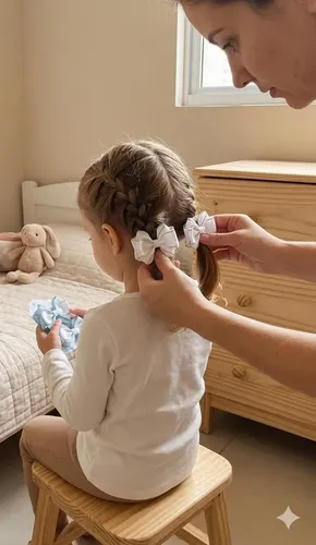 Moño Colita Niña Lazo Set X6 Cinta Gros Importada