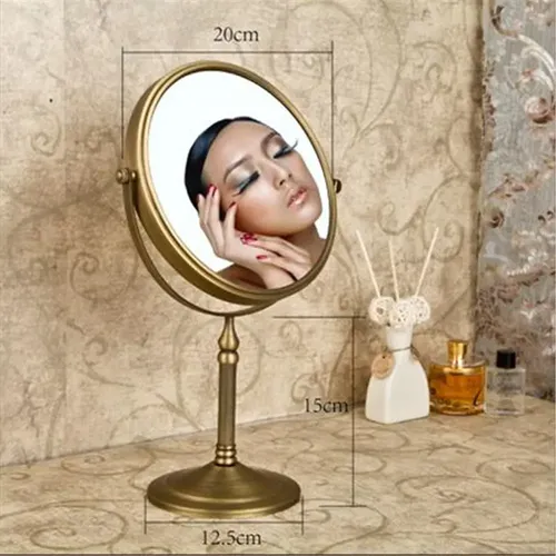 Espejo De Maquillaje Leyden De Latón Envejecido Con 3 Aument