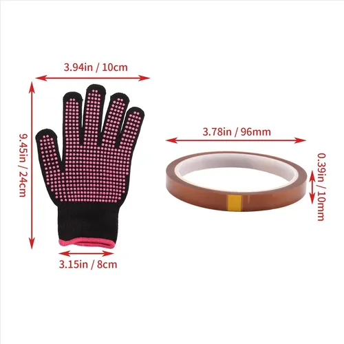 Guantes Resistentes Al Calor Y 3 Rollos De Cinta Adhesiva P-