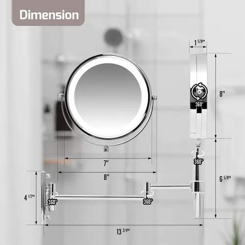 Espejo De Maquillaje Ovente De 18 Cm Iluminado Con Aumento D
