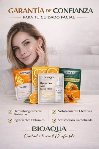 Kit Mascarillas Faciales X4 Unidades Colageno Vitamina C Y E