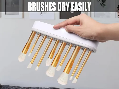 Organizador De Brochas Silicona Gris Claro Para Maquillaje G