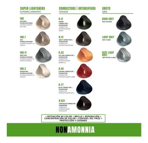 Fidelite Tintura Non Ammonia 100% Free Sin Amoniaco 60g X12