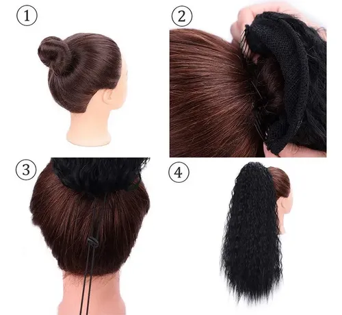 Extensión De Cabello Con Forma De Cola De Caballo Ondulada Y