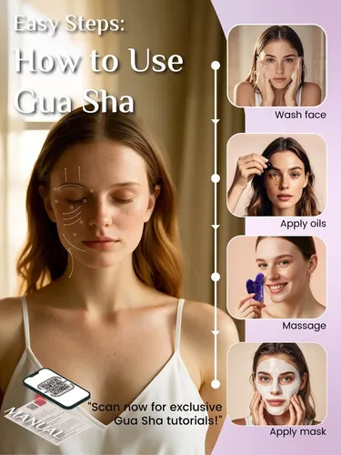 Gua Sha Facial Rena Chris Amatista Masajeador Rostro Morado