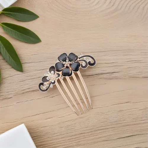 Peineta Con Diamantes De Imitación: Pinza Lateral Con Forma