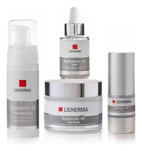 Lidherma Kit Hyaluronic 4d Limpieza Sérum Crema Facial Ojos